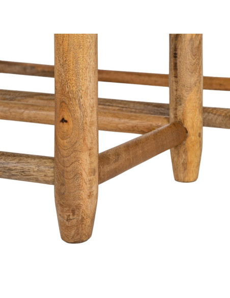 Lot de 2 bancs gigognes manguier assise tressée Mevao Ixia - 5