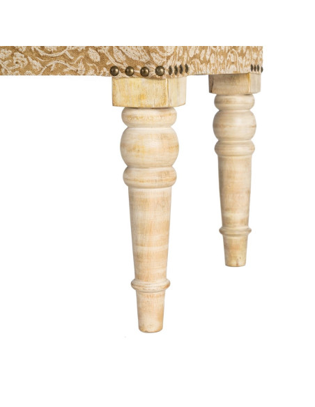 Banc rembourré floral moutarde coton-lin 60x40x40 cm Tasio Ixia - 5