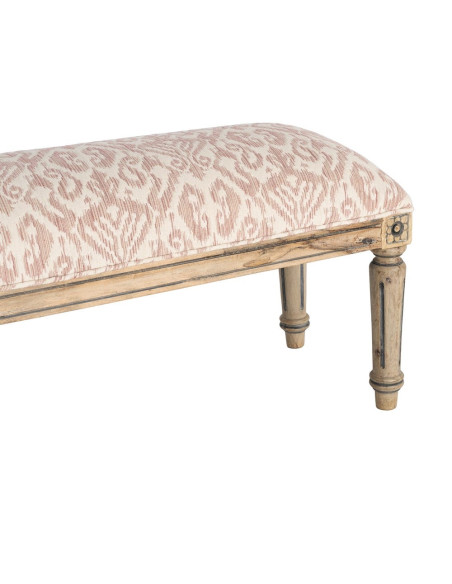 Banc bout de lit vintage rose poudré en tissu 119x40x38 cm Setea Ixia - 2