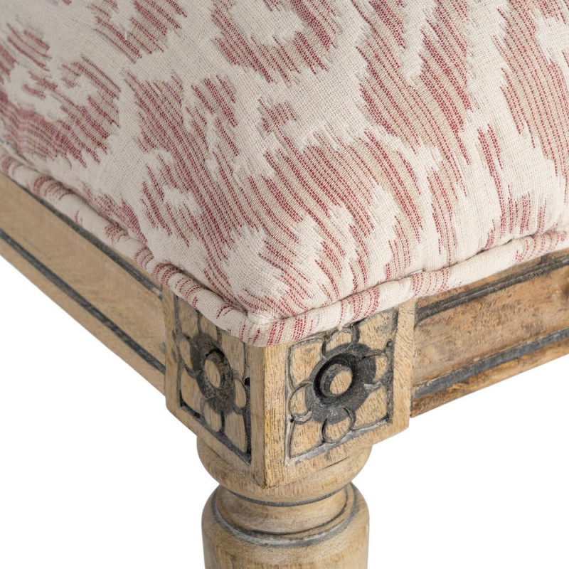 Banc bout de lit vintage rose poudré en tissu 119x40x38 cm Setea Ixia - 4