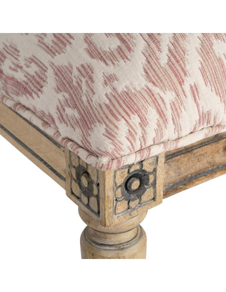 Banc bout de lit vintage rose poudré en tissu 119x40x38 cm Setea Ixia - 4