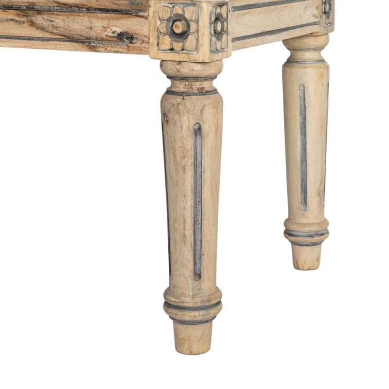 Banc bout de lit vintage rose poudré en tissu 119x40x38 cm Setea Ixia - 6