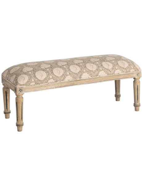 Banc bout de lit floral vert sauge 119x40x38 cm Mulea Ixia - 1