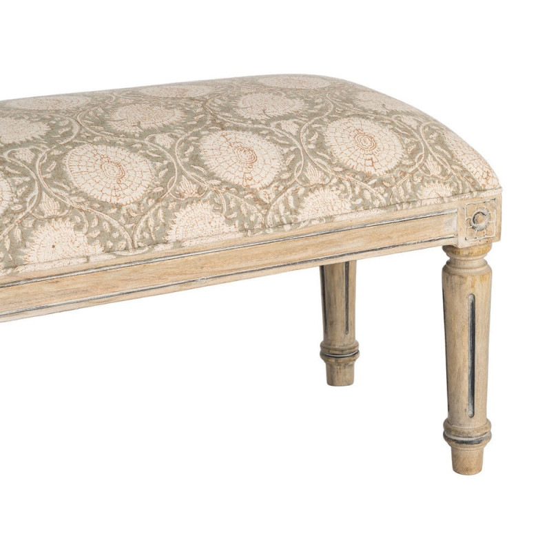 Banc bout de lit floral vert sauge 119x40x38 cm Mulea Ixia - 2