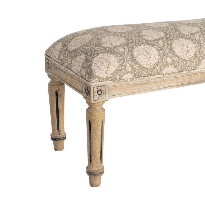 Banc bout de lit floral vert sauge 119x40x38 cm Mulea Ixia - 3