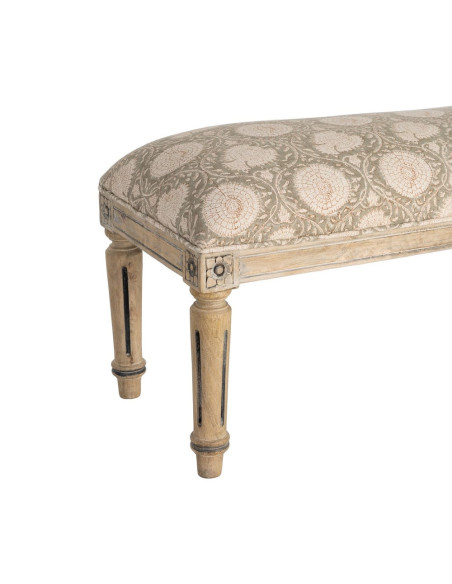 Banc bout de lit floral vert sauge 119x40x38 cm Mulea Ixia - 3
