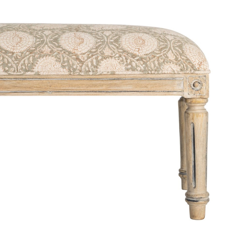 Banc bout de lit floral vert sauge 119x40x38 cm Mulea Ixia - 5
