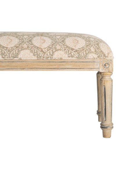 Banc bout de lit floral vert sauge 119x40x38 cm Mulea Ixia - 5