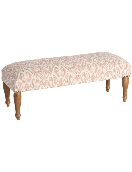 Banc bout de lit vintage rose poudré en tissu 115x43x43 cm Damoa Ixia - 1