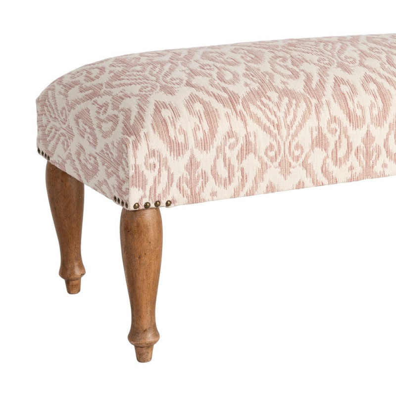 Banc bout de lit vintage rose poudré en tissu 115x43x43 cm Damoa Ixia - 2