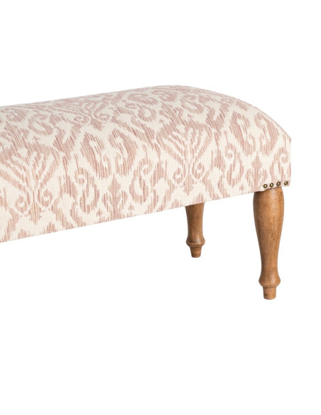 Banc bout de lit vintage rose poudré en tissu 115x43x43 cm Damoa Ixia - 3