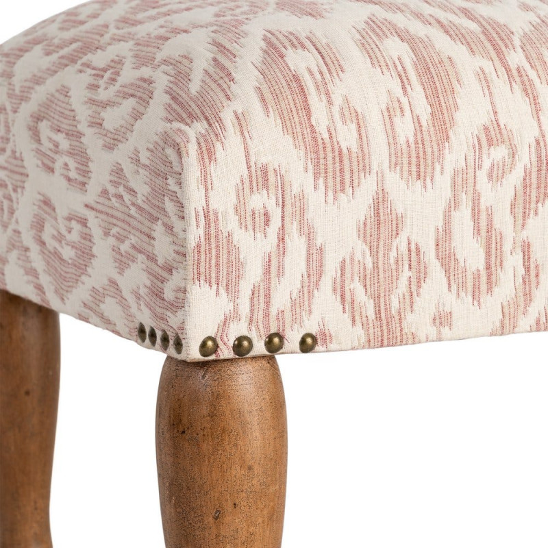 Banc bout de lit vintage rose poudré en tissu 115x43x43 cm Damoa Ixia - 4