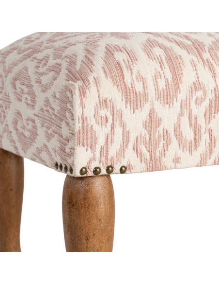 Banc bout de lit vintage rose poudré en tissu 115x43x43 cm Damoa Ixia - 4