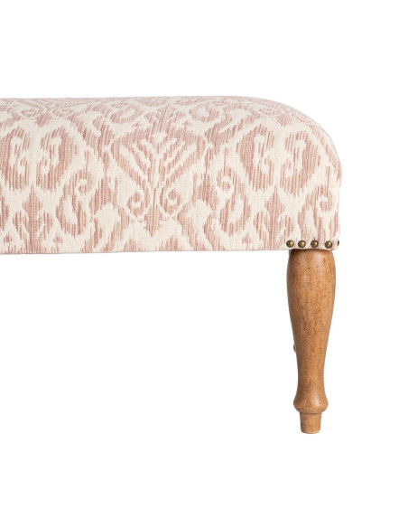 Banc bout de lit vintage rose poudré en tissu 115x43x43 cm Damoa Ixia - 5