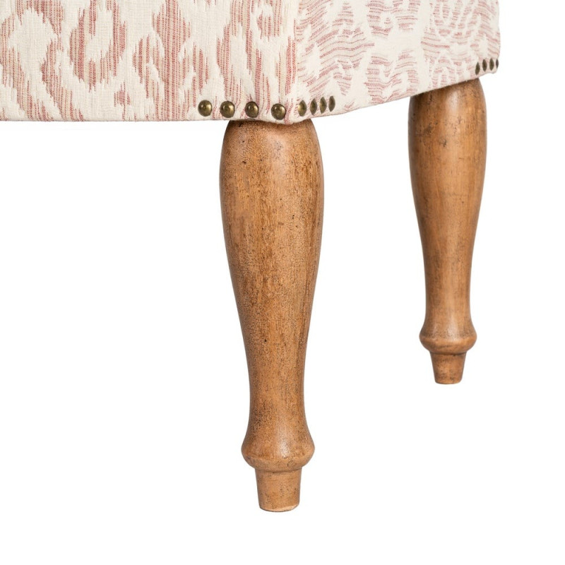 Banc bout de lit vintage rose poudré en tissu 115x43x43 cm Damoa Ixia - 6