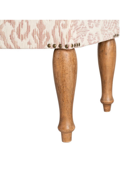 Banc bout de lit vintage rose poudré en tissu 115x43x43 cm Damoa Ixia - 6