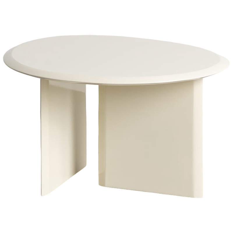 Table basse organique crème en MDF laqué 69x57,5x40,5 cm Romae Ixia - 1