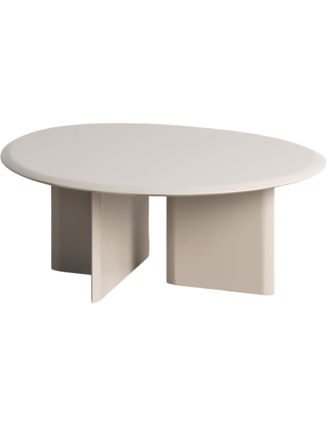 Table basse organique beige MDF laqué 89x74x35,5 cm Romae Ixia - 1