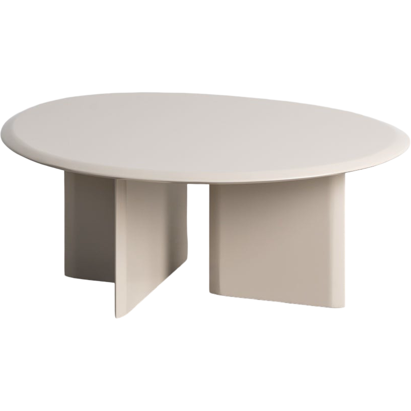 Table basse organique beige MDF laqué 89x74x35,5 cm Romae Ixia - 1