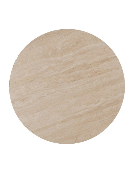 Table basse ronde plateau pierre frittée beige 90x90x45 cm Zazea Ixia - 6