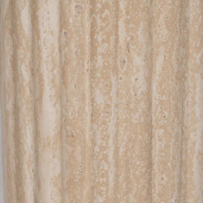 Table basse ovale pierre frittée beige effet travertin 120x60x46 cm Zazea Ixia - 7