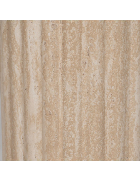 Table basse ovale pierre frittée beige effet travertin 120x60x46 cm Zazea Ixia - 7