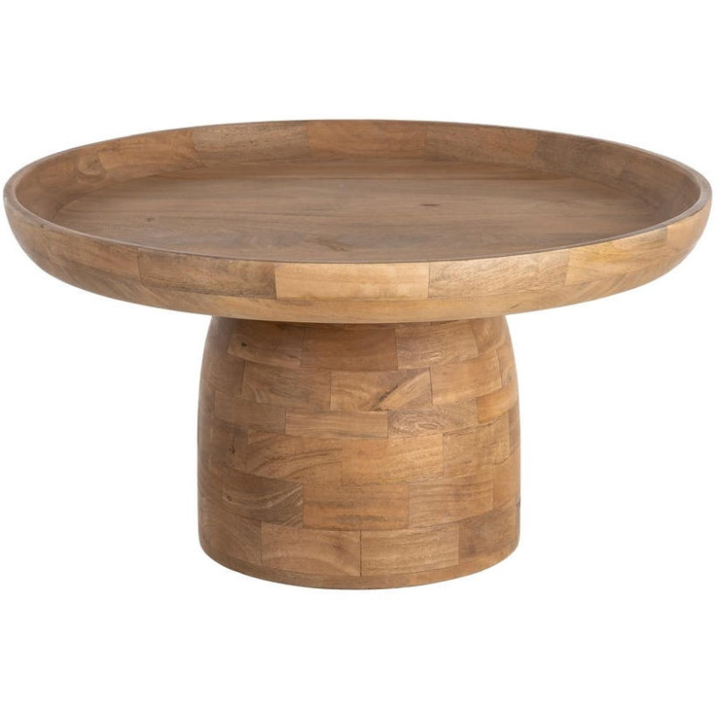 Table basse ronde manguier naturel 75x75x40 cm Zenao Ixia - 1