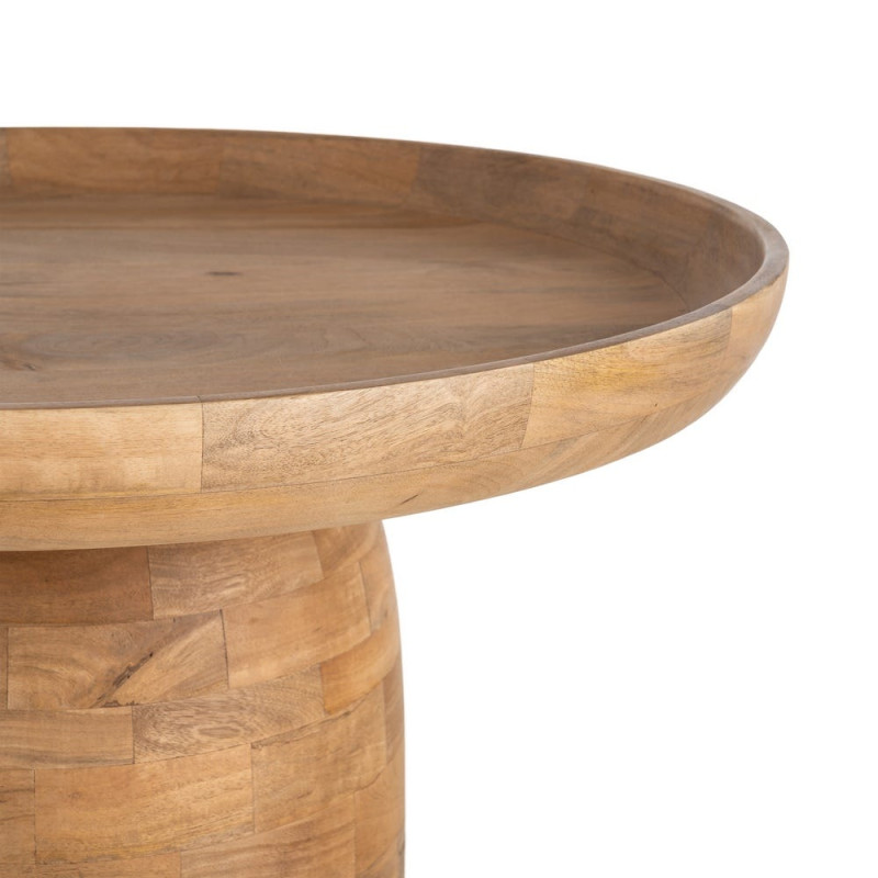Table basse ronde manguier naturel 75x75x40 cm Zenao Ixia - 2