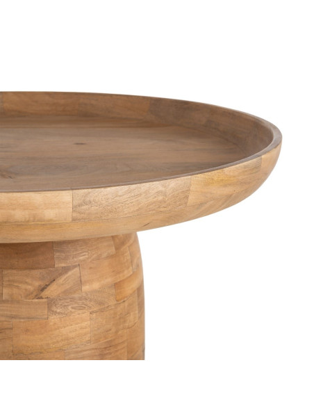 Table basse ronde manguier naturel 75x75x40 cm Zenao Ixia - 2