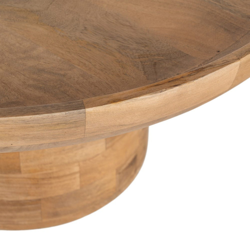 Table basse ronde manguier naturel 75x75x40 cm Zenao Ixia - 3