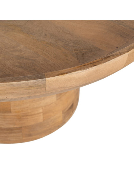 Table basse ronde manguier naturel 75x75x40 cm Zenao Ixia - 3