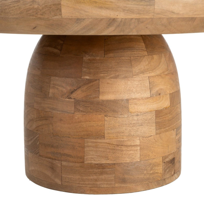 Table basse ronde manguier naturel 75x75x40 cm Zenao Ixia - 4