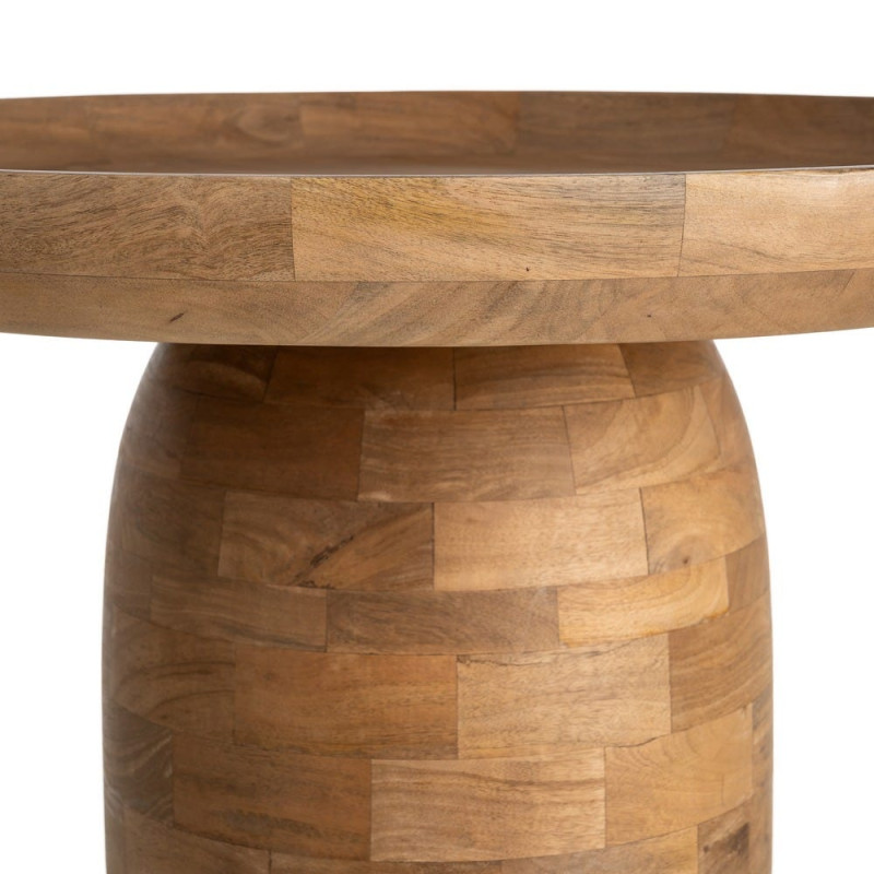 Table basse ronde manguier naturel 75x75x40 cm Zenao Ixia - 5
