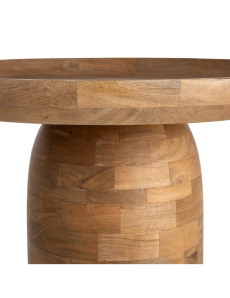 Table basse ronde manguier naturel 75x75x40 cm Zenao Ixia - 5