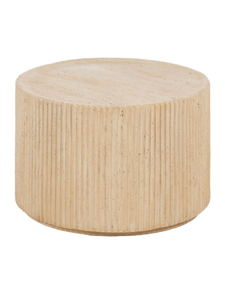 Table basse ronde beige magnésium 67x67x46 cm Gasaa Ixia - 1