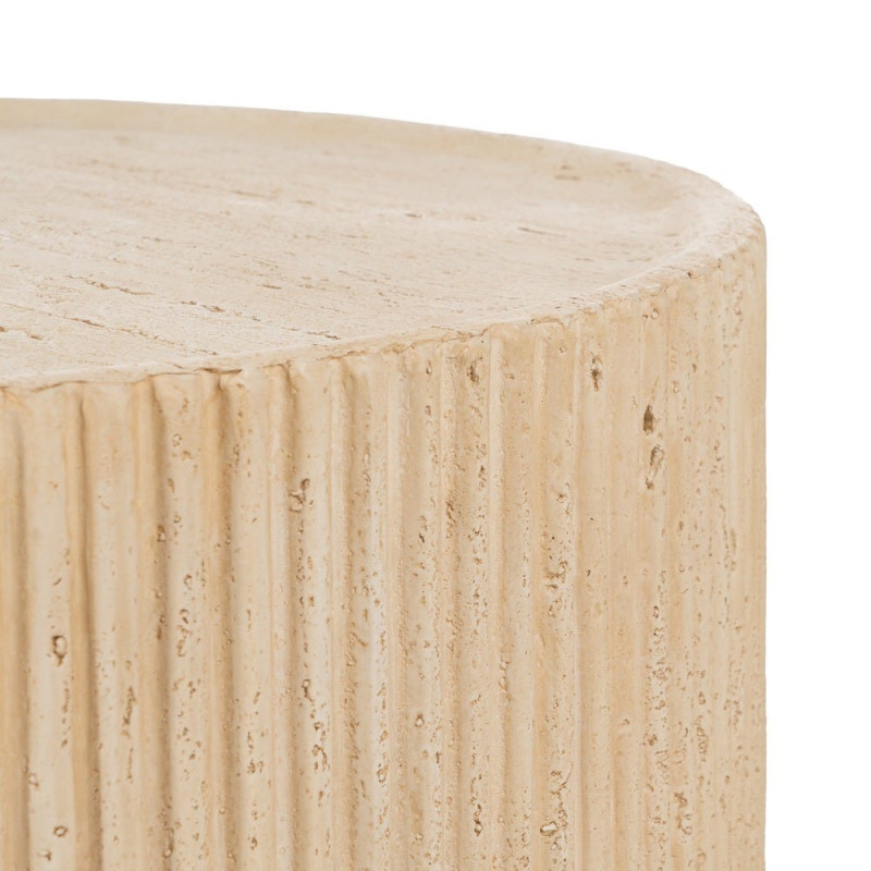 Table basse ronde beige magnésium 67x67x46 cm Gasaa Ixia - 6