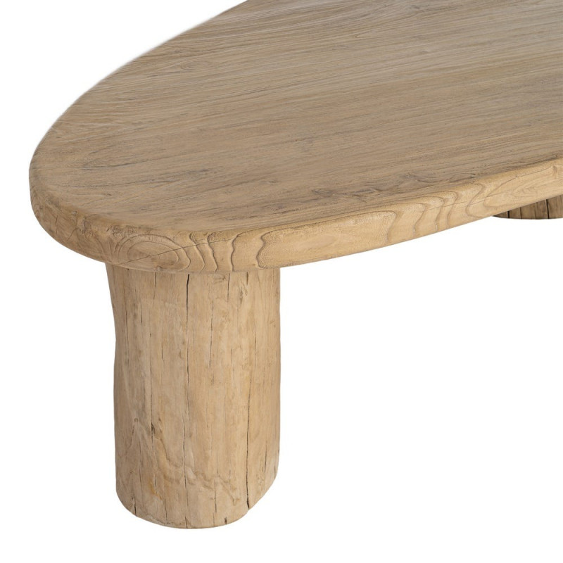 Table basse organique naturelle en orme recyclé 170x94x45 cm Zimia Ixia - 2
