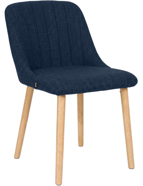 Chaise scandinave bleu nuit en tissu pieds bois 49x56x82 cm Gozie  - 1