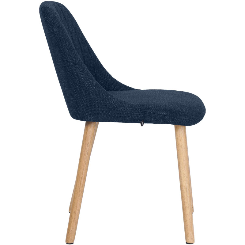Chaise scandinave bleu nuit en tissu pieds bois 49x56x82 cm Gozie  - 3