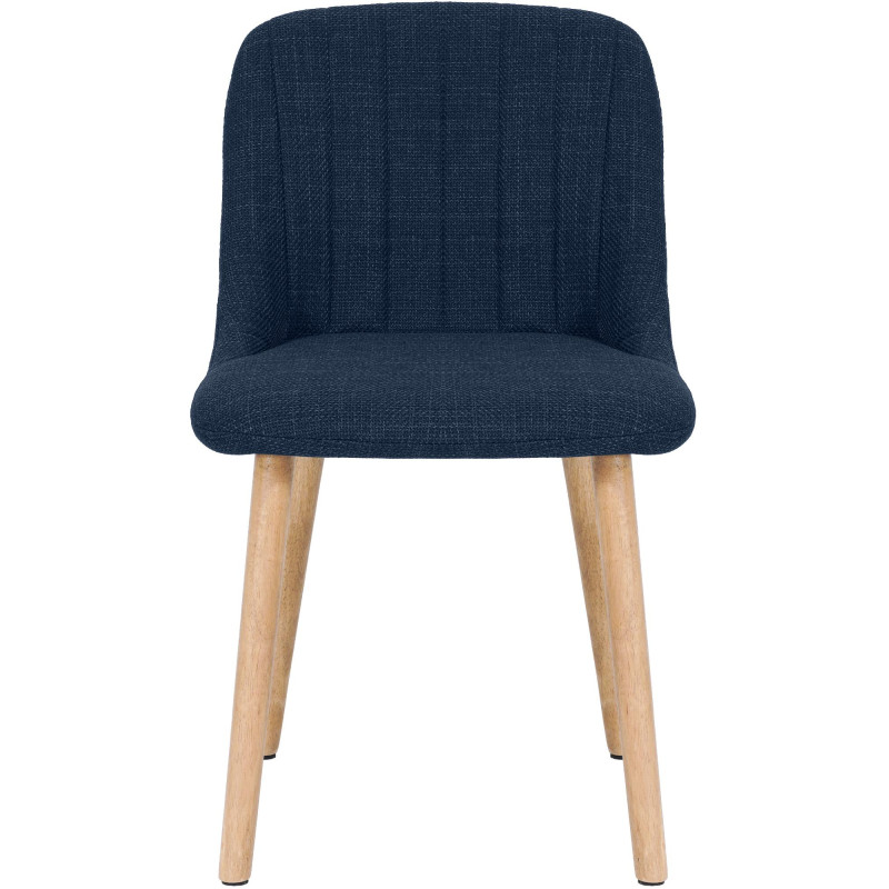 Chaise scandinave bleu nuit en tissu pieds bois 49x56x82 cm Gozie  - 2
