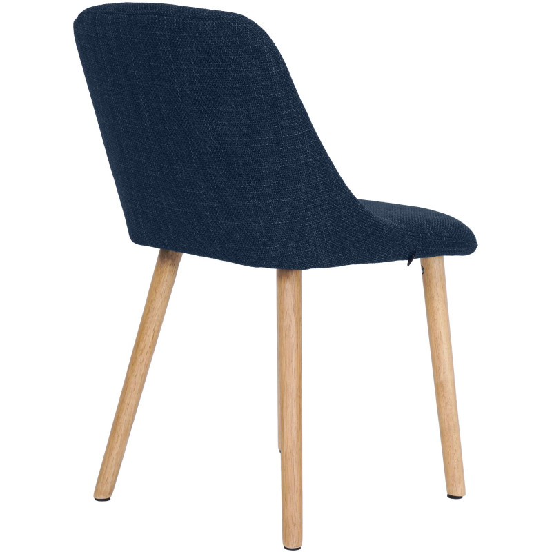 Chaise scandinave bleu nuit en tissu pieds bois 49x56x82 cm Gozie  - 4