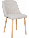 Chaise de salle à manger beige tissu et bois 49x56x82 cm Gozie