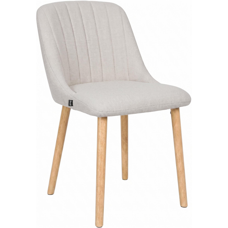 Chaise de salle à manger beige tissu et bois 49x56x82 cm Gozie  - 1