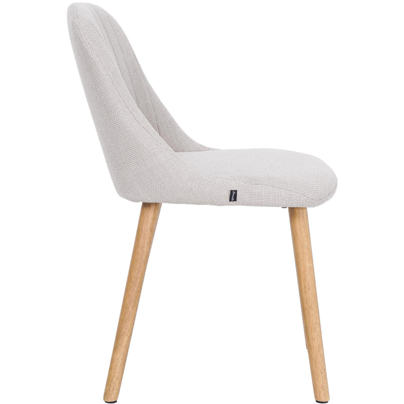Chaise de salle à manger beige tissu et bois 49x56x82 cm Gozie  - 3