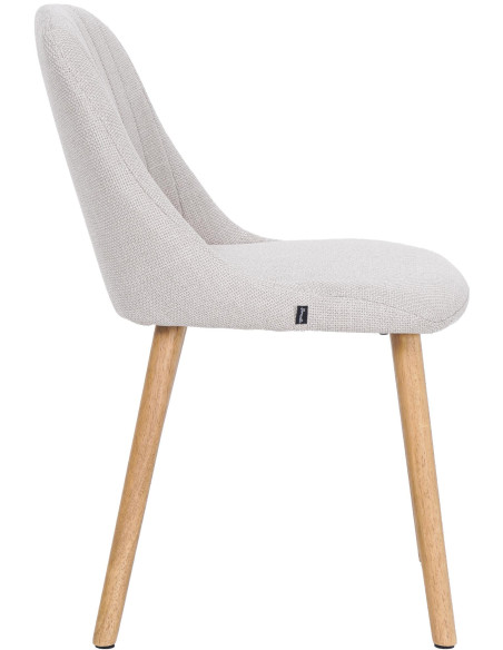 Chaise de salle à manger beige tissu et bois 49x56x82 cm Gozie  - 3