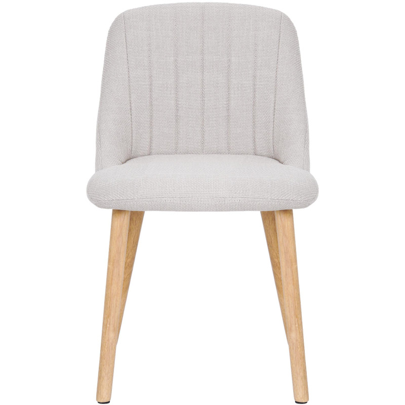 Chaise de salle à manger beige tissu et bois 49x56x82 cm Gozie  - 2