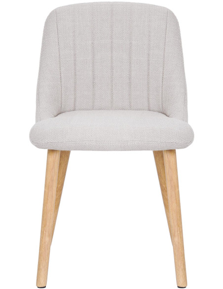 Chaise de salle à manger beige tissu et bois 49x56x82 cm Gozie  - 2