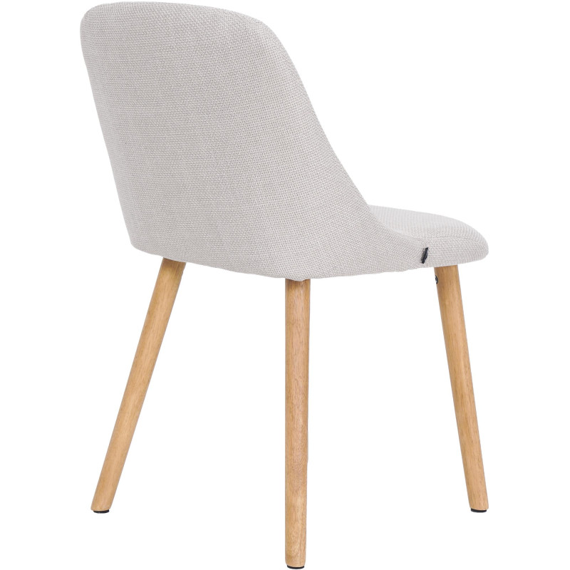 Chaise de salle à manger beige tissu et bois 49x56x82 cm Gozie  - 4