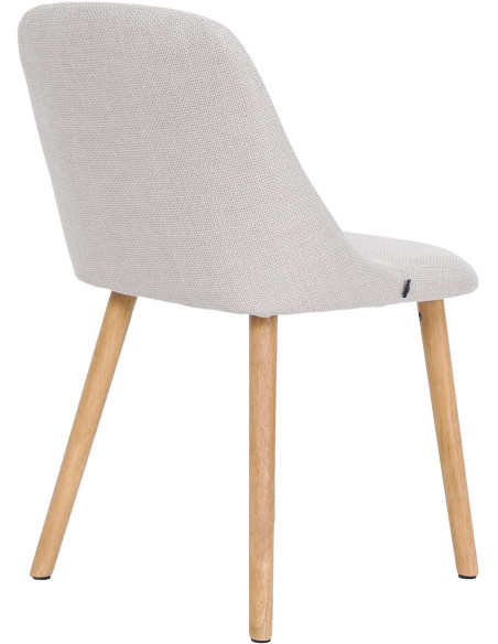 Chaise de salle à manger beige tissu et bois 49x56x82 cm Gozie  - 4