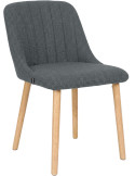 Chaise de salle à manger gris clair tissu et bois 49x56x82 cm Gozie